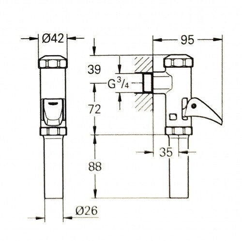 GROHE Start Druckspüler 37401000 Vollautomatik WC Spüler Chrom